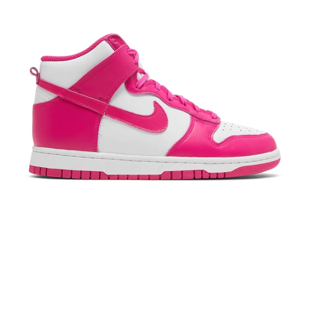 Nike Dunk High Top Sneaker size 7.5 white/pink prime
